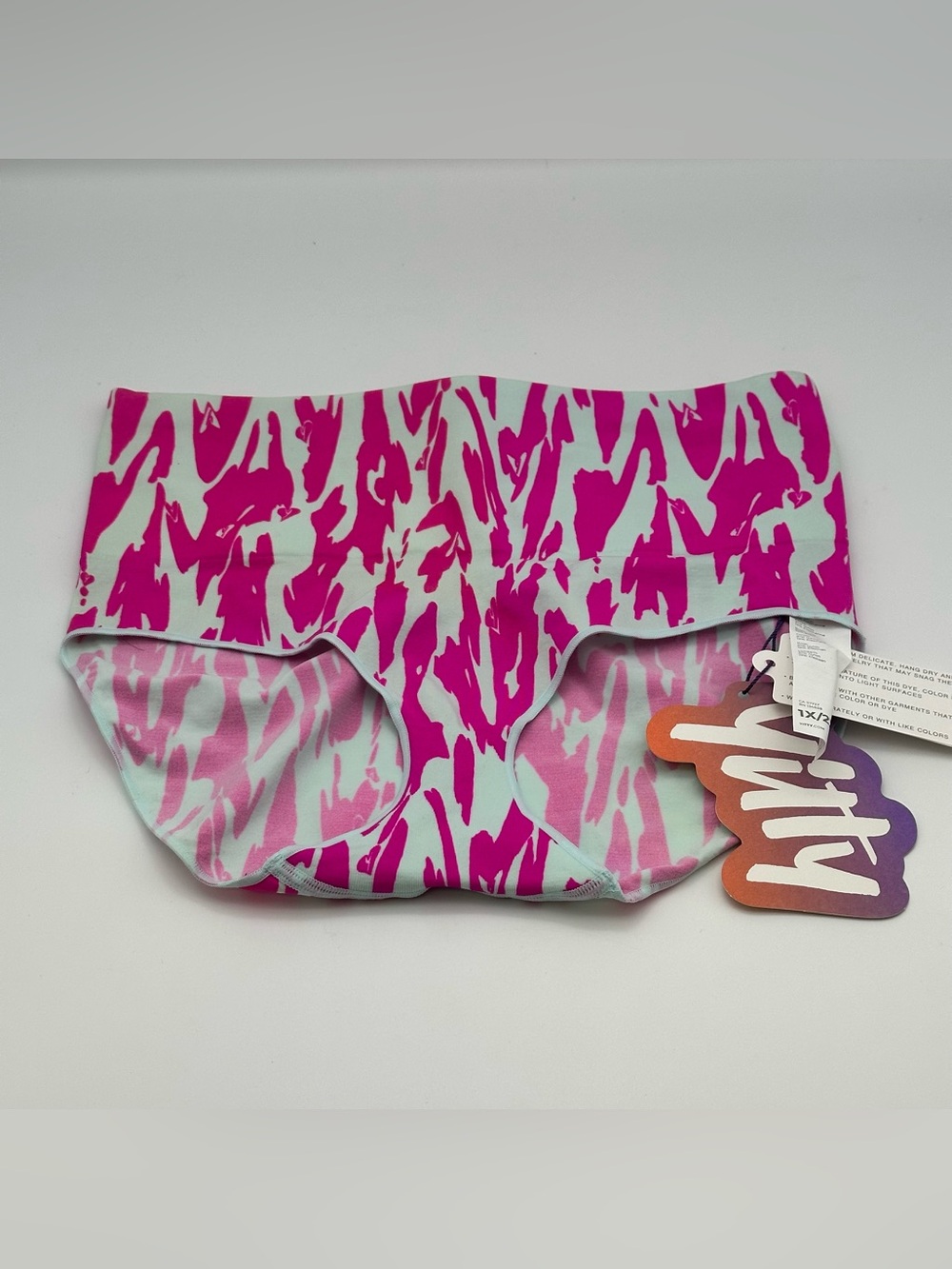 Yitty Seamless Shaping High Waist Brief Underwear Pink/White 1X/2X NWT